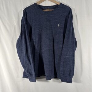 Polo‎ Ralph Lauren Long Sleeve Crew Neck T Shirt Mens XL Blue Heather Pony